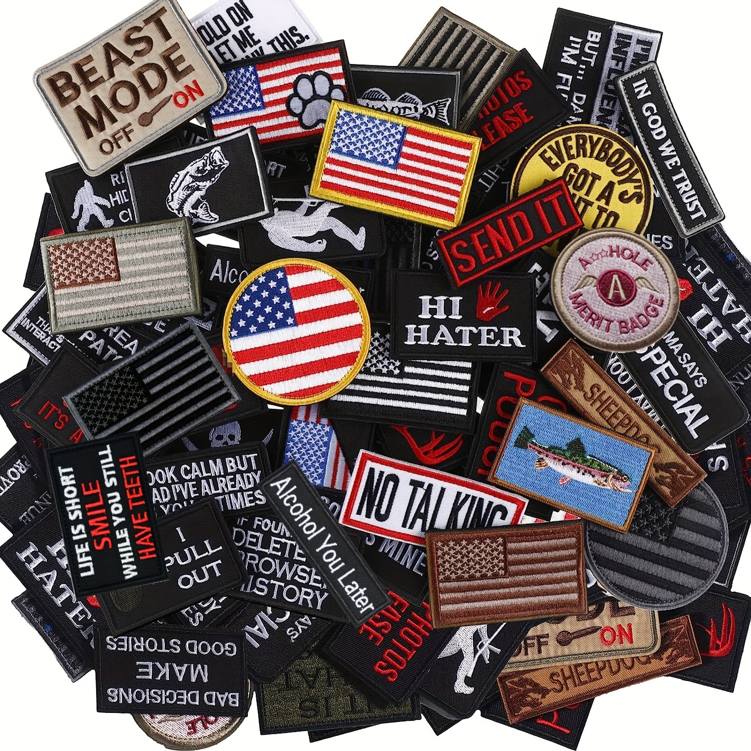 1pc Tactical Patches On Backpack Vest Clothing Outdoor Badges Hook&Loop