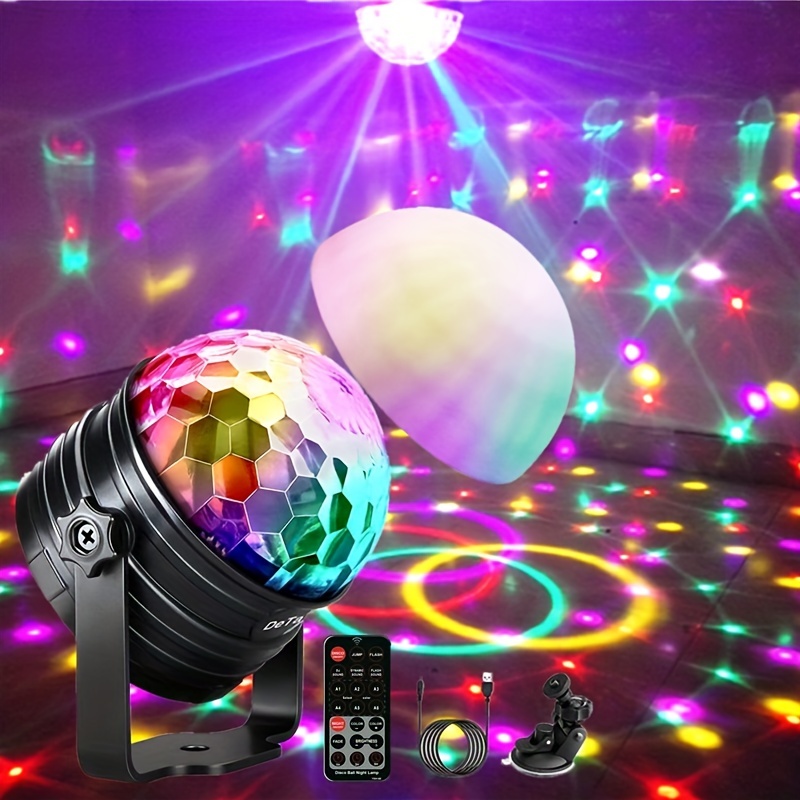1 Pak, Disco Bal Feestverlichting, Nachtlicht 7 Kleuren Muziek Inductie  Feestverlichting, 360° Draaiende Disco Bal Verlichting Met  Afstandsbediening