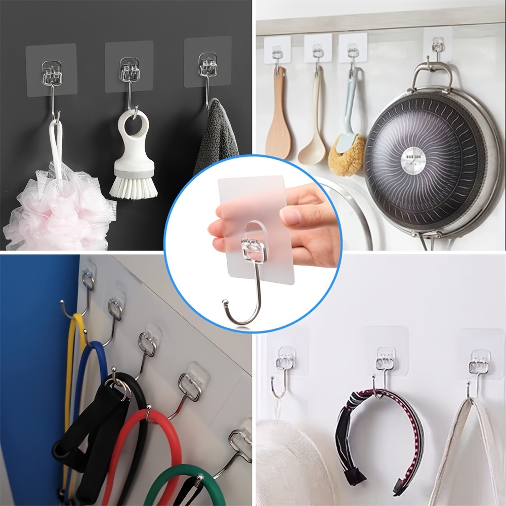 1pc 10pcs All Purpose Large Adhesive Hooks Heavy Duty Hold Wall Hooks For Hanging  Large Waterproof Stick - Patio, Lawn & Garden - Temu
