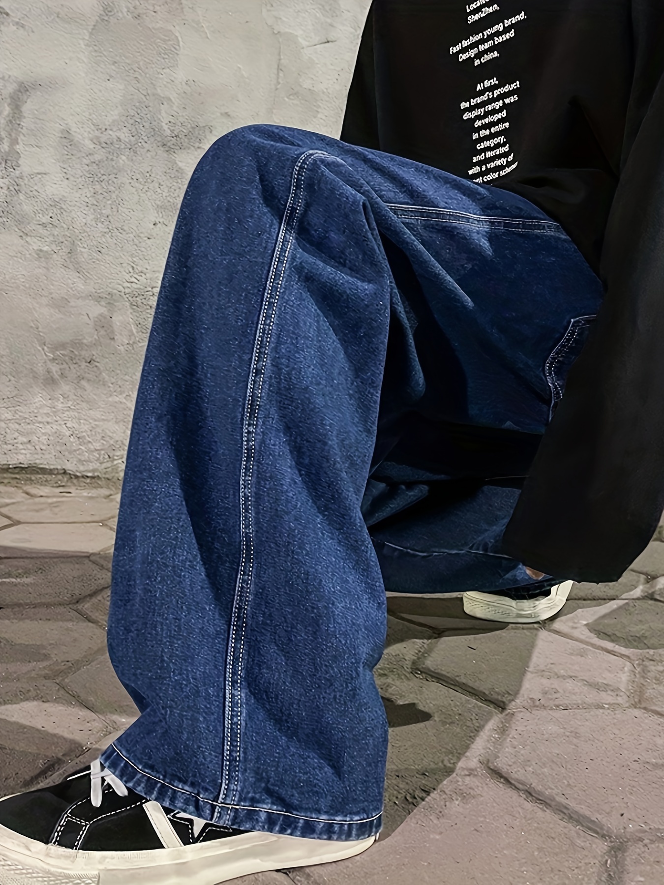 Herren Stilvolle Solide Stadtspaziergänge, Denim-Hosen Für Jeans Mit Taschen, Straßenhängen Bequeme - Und Lässige Temu Atmungsaktive Germany Outdoor-Aktivitäten