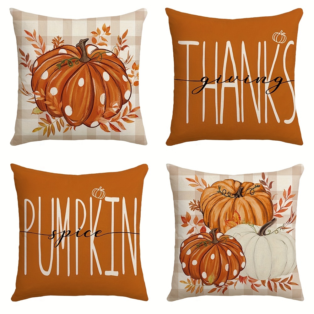 Fall Pillow Covers Pumpkin Maple Leaves Cushion Case Pumpkin Spice Hello  Pumpkin Throw Pillow Case Farmhouse Decorative Cushion Cover For Harvest  Thanksgiving, - Temu