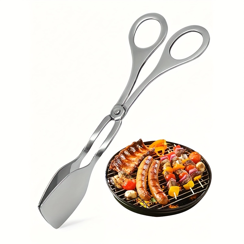 Scissor Tongs Barbecue BBQ Grill Pastry Tongs Baking Cooking Clamp