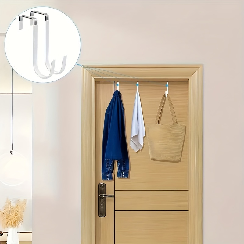 WEBI - Perchero para colgar sobre puerta con 6 ganchos, para colgar  toallas, abrigos, para usar en la parte interna de la puerta del baño
