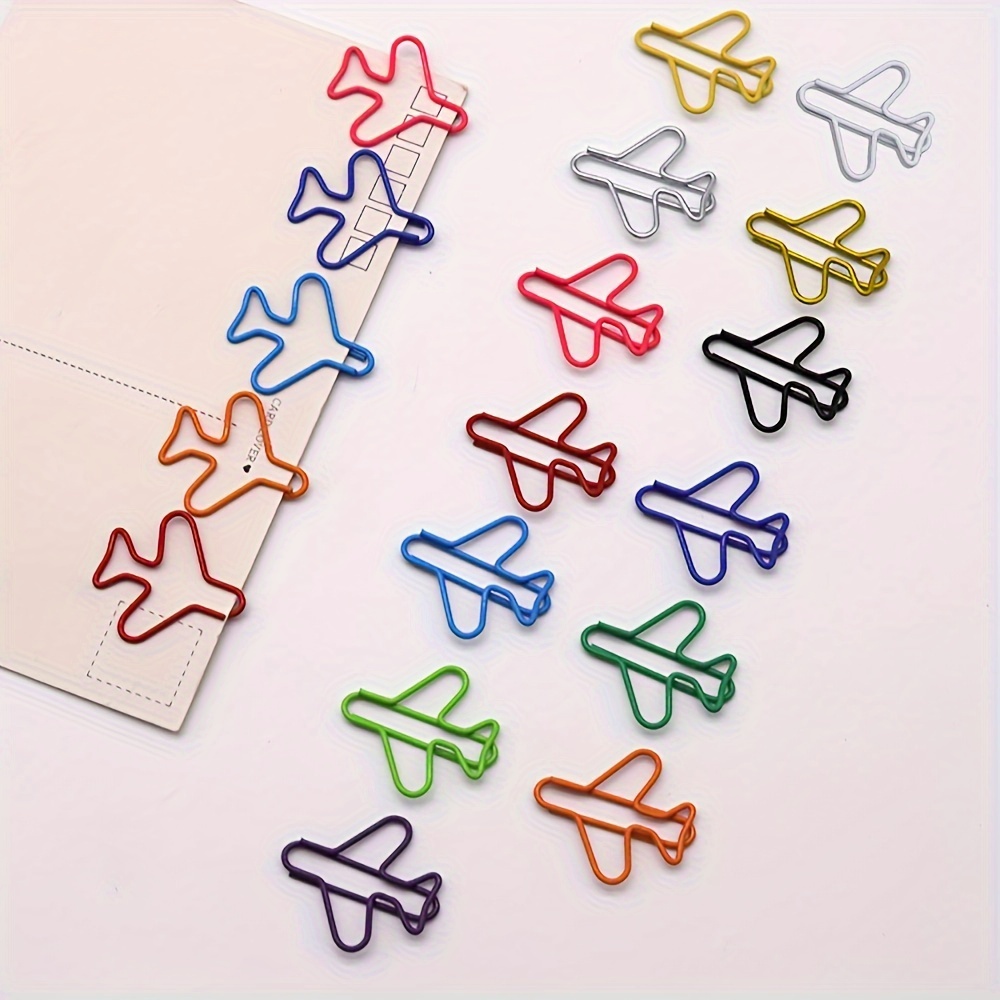 Tupalizy 50PCS Plastic Paper Clips Bookmarks Smooth Colored Paperclip Clamp  for Scrapbooking Planners Notebook Travel Photos Documents Crafts Kids