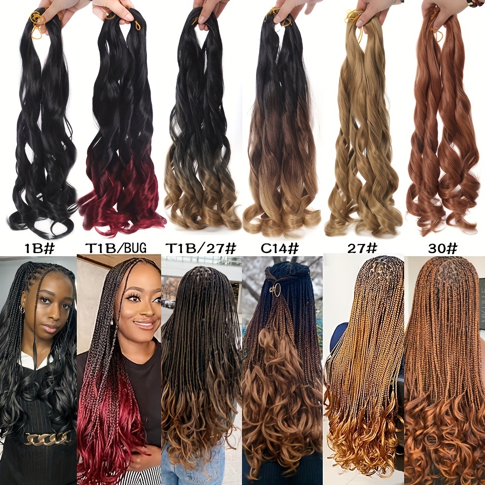 Ombre Braiding Hair Extensions Synthetic Loose Wave Curls for Women