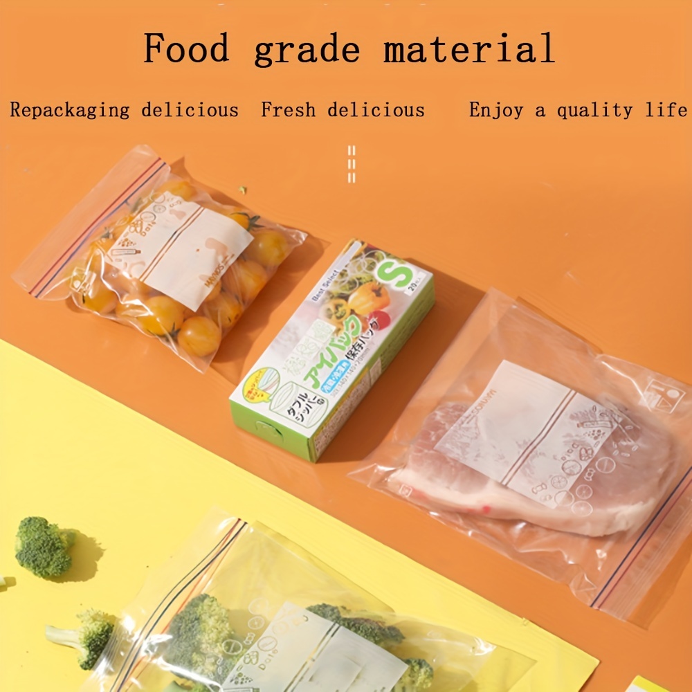 Reusable Food Storage Bags, Double Rib Fresh-keeping Bags, Fruit And  Vegetable Freezer Bags, Thickened Sealed Bags, Refrigerator Sub-packaging  Dense Bags, Extractable Food Bags, Kitchen Supplies - Temu