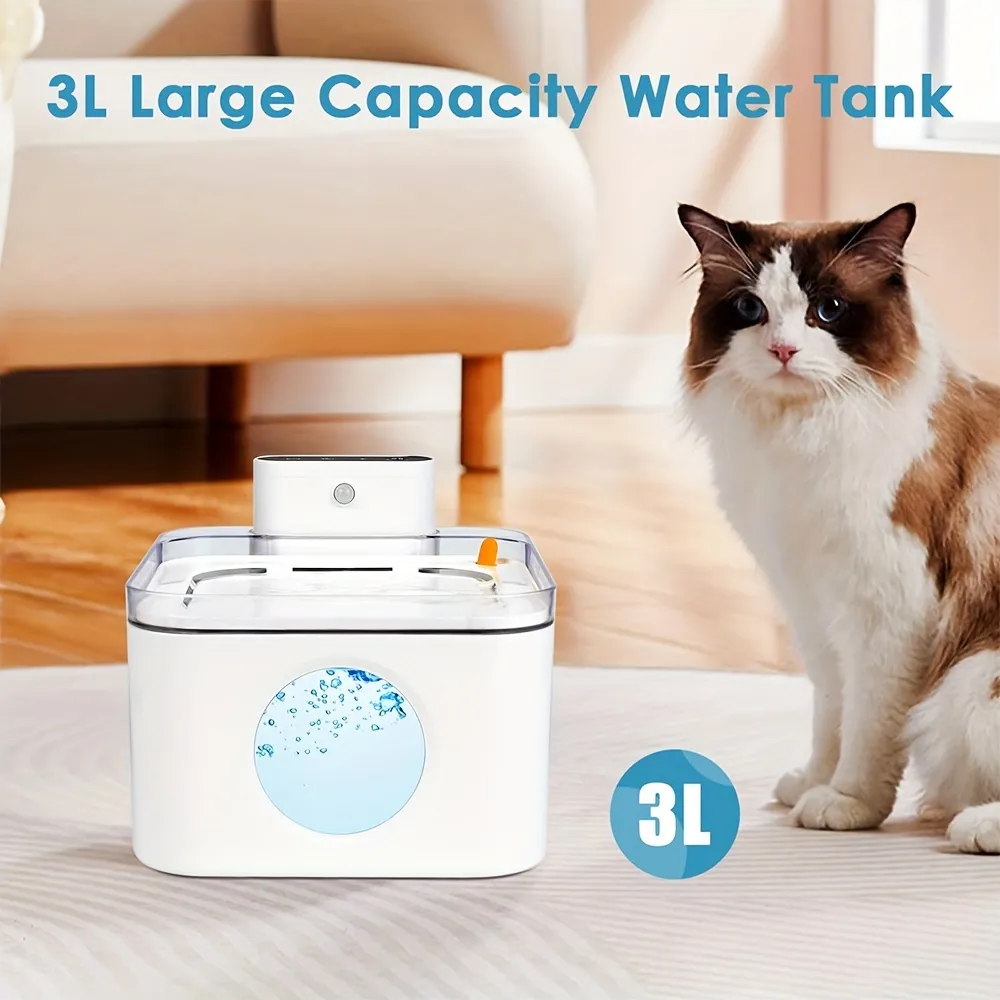 3l ワイヤレス猫給水器自動循環水飲み器、モーションセンサー付き、屋内猫給水器 (usb プラグなし) | 全員に割引 | Temu Japan