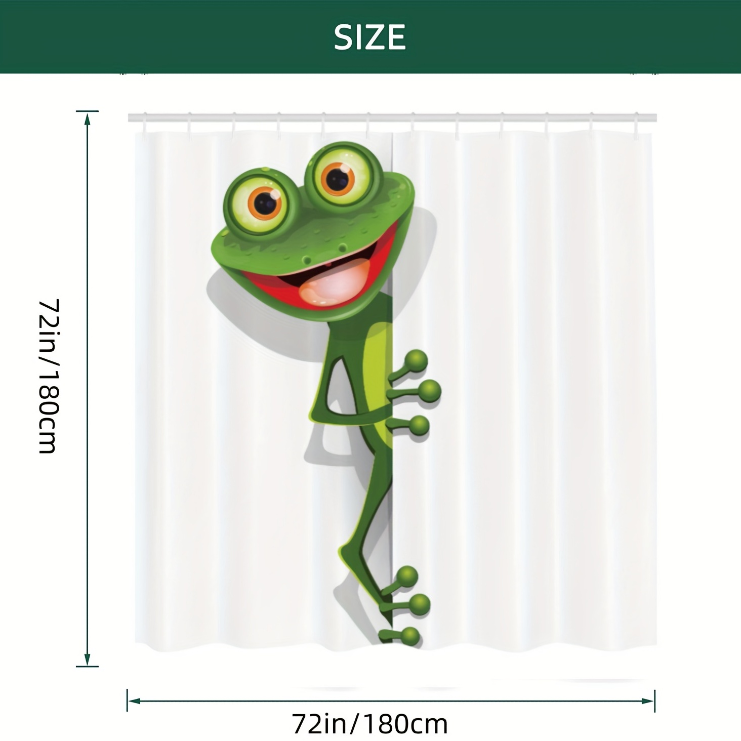 Jolly Frog Shower Curtains Greater Eye Smily Childish Funny - Temu