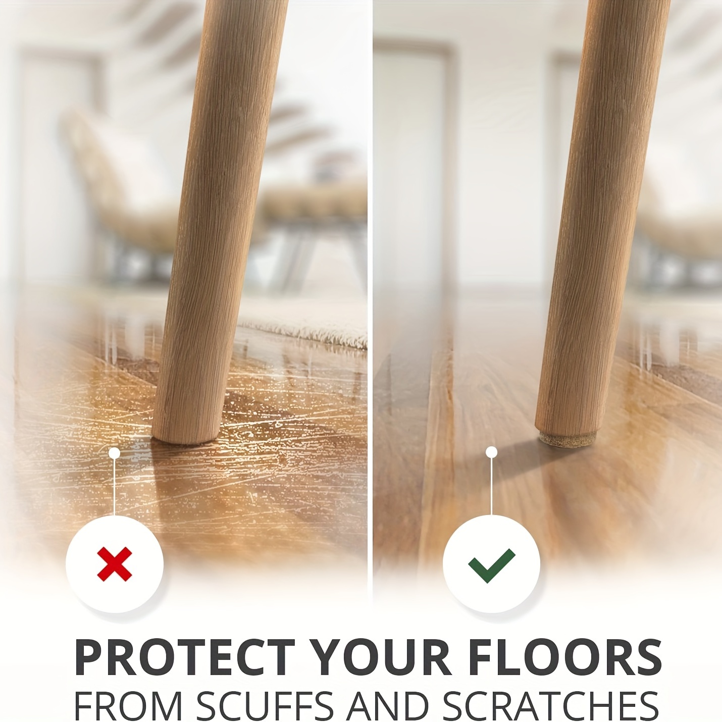 Ensemble De 235 Coussinets En Feutre Pour Meubles De Différentes Tailles, Utilisés Pour Les Protections De Sol En Bois Dur, Les Coussinets De Pieds De Chaise Antidérapants Et Différentes Tailles De Pieds De Chaise En Caoutchouc Auto-adhésifs 3