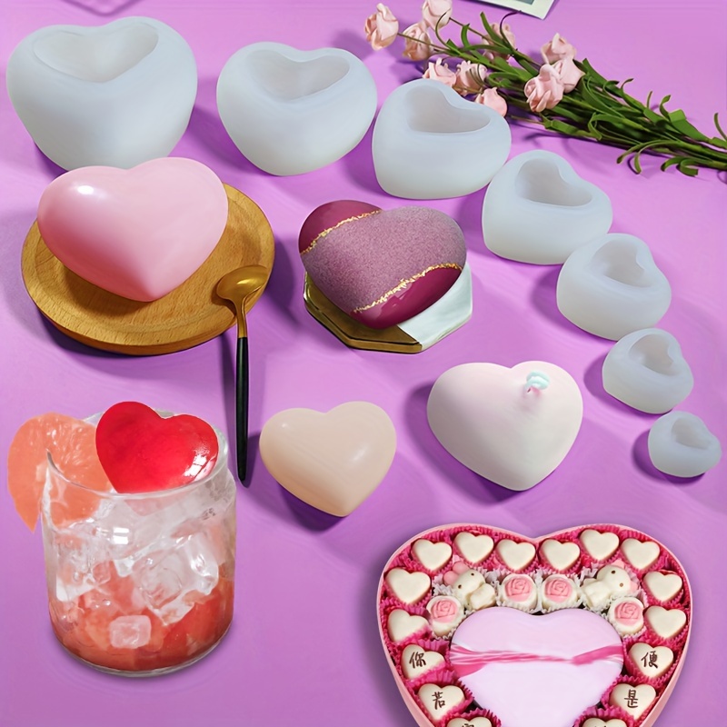 Heart Shaped Chocolate Mold 3d Silicone Cake Mold For Diy - Temu