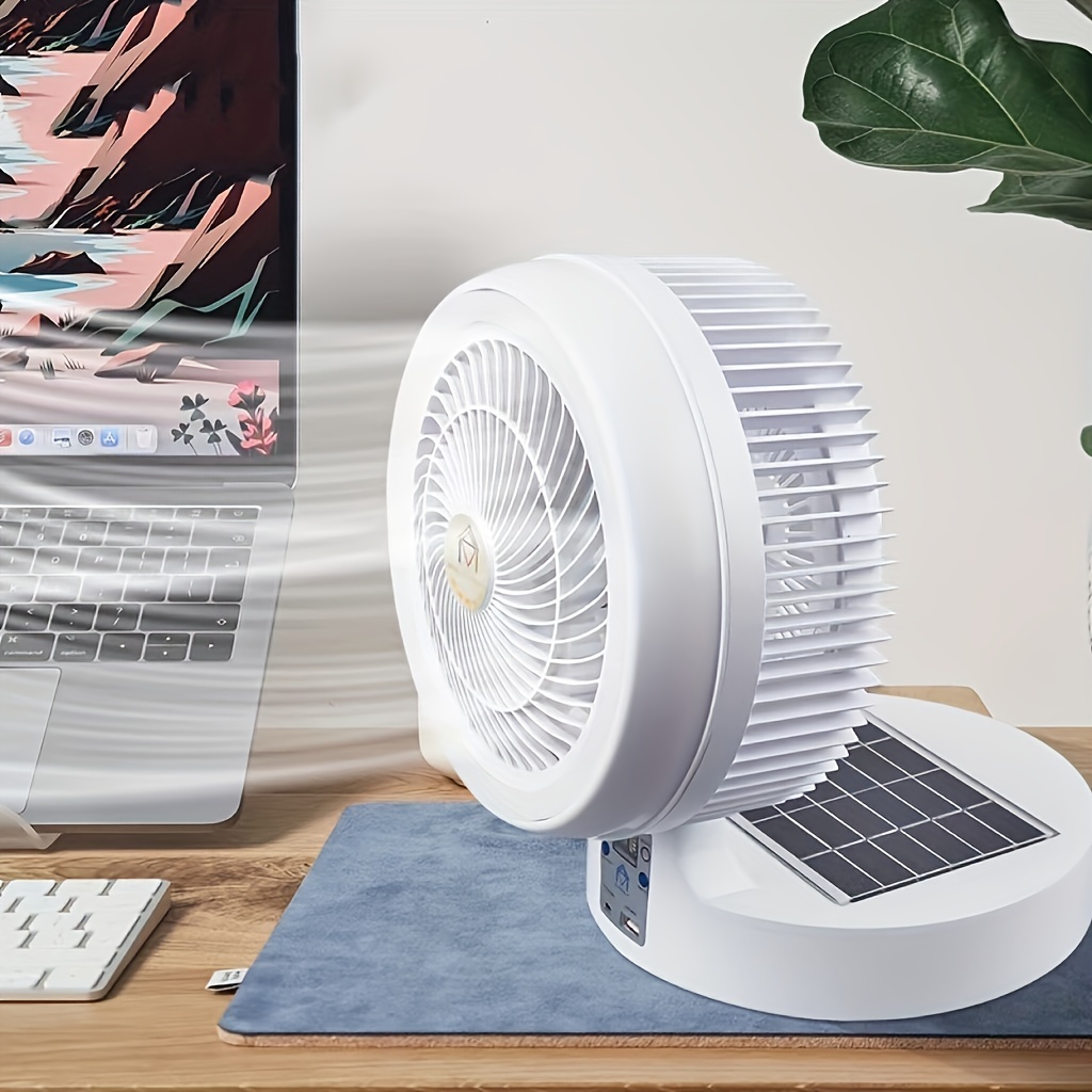solar air circulation fan remote control mute with light energy saving folding fan dormitory outdoor multi functional usb solar charging fan details 8