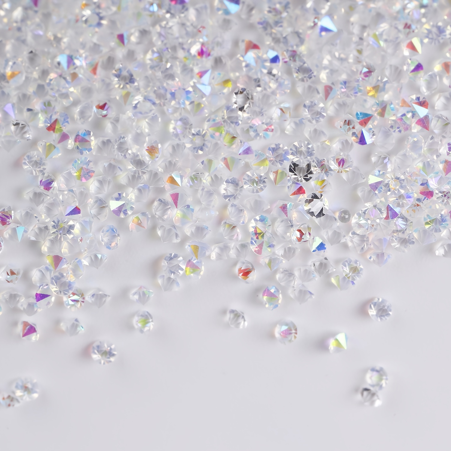 10000Pcs Mini 1.2mm Nail Rhinestones Clear AB Micro Pixie Crystals for  Nails, Iridescent AB Sand Nail Diamonds dust AB Beads, Tiny Nail Gems Glass