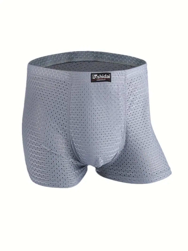 Plus Size Men's Ice Silk Mesh Breathable Soft Comfy Boxers - Temu