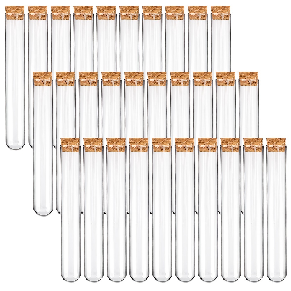 

30pcs, 13ml Glass Test Tubes With Cork Stoppers, 15×100mm Small Clear Glass Test Tubes, For Scientific Experiments, Plant Propagation, 3.9 Inches