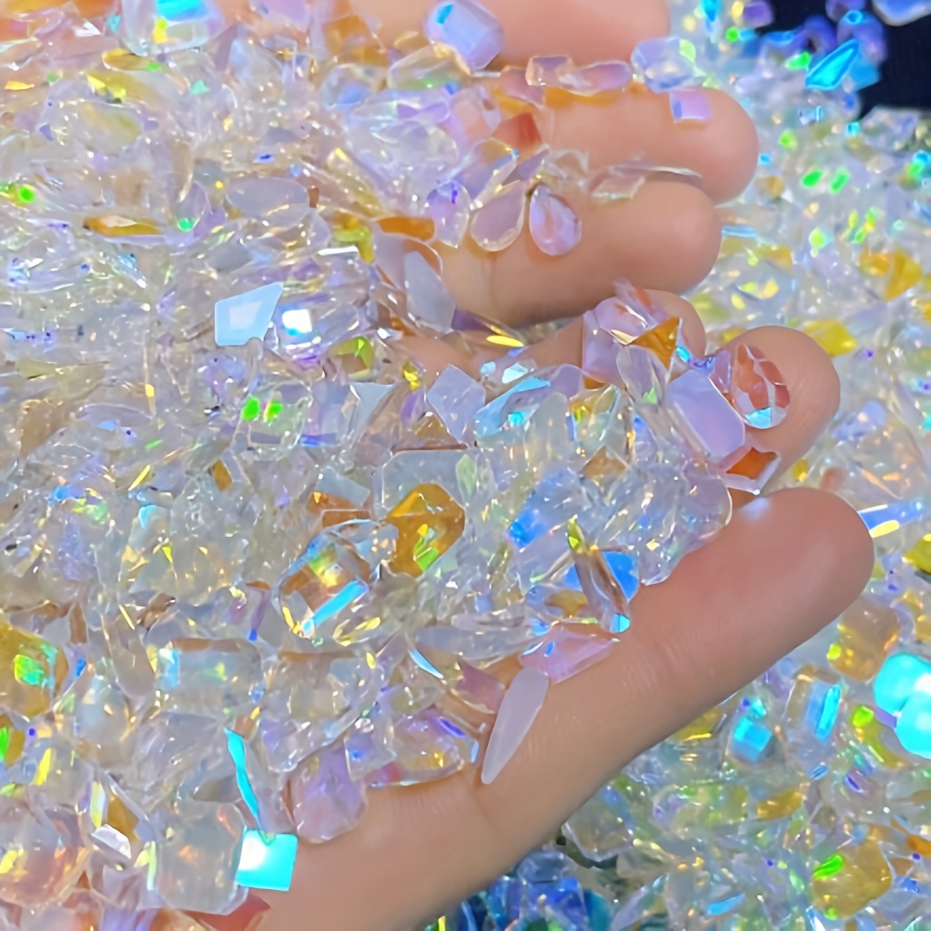 Aurora Nail Art Rhinestones Multi Shapes 3d Glass Ab Crystal - Temu