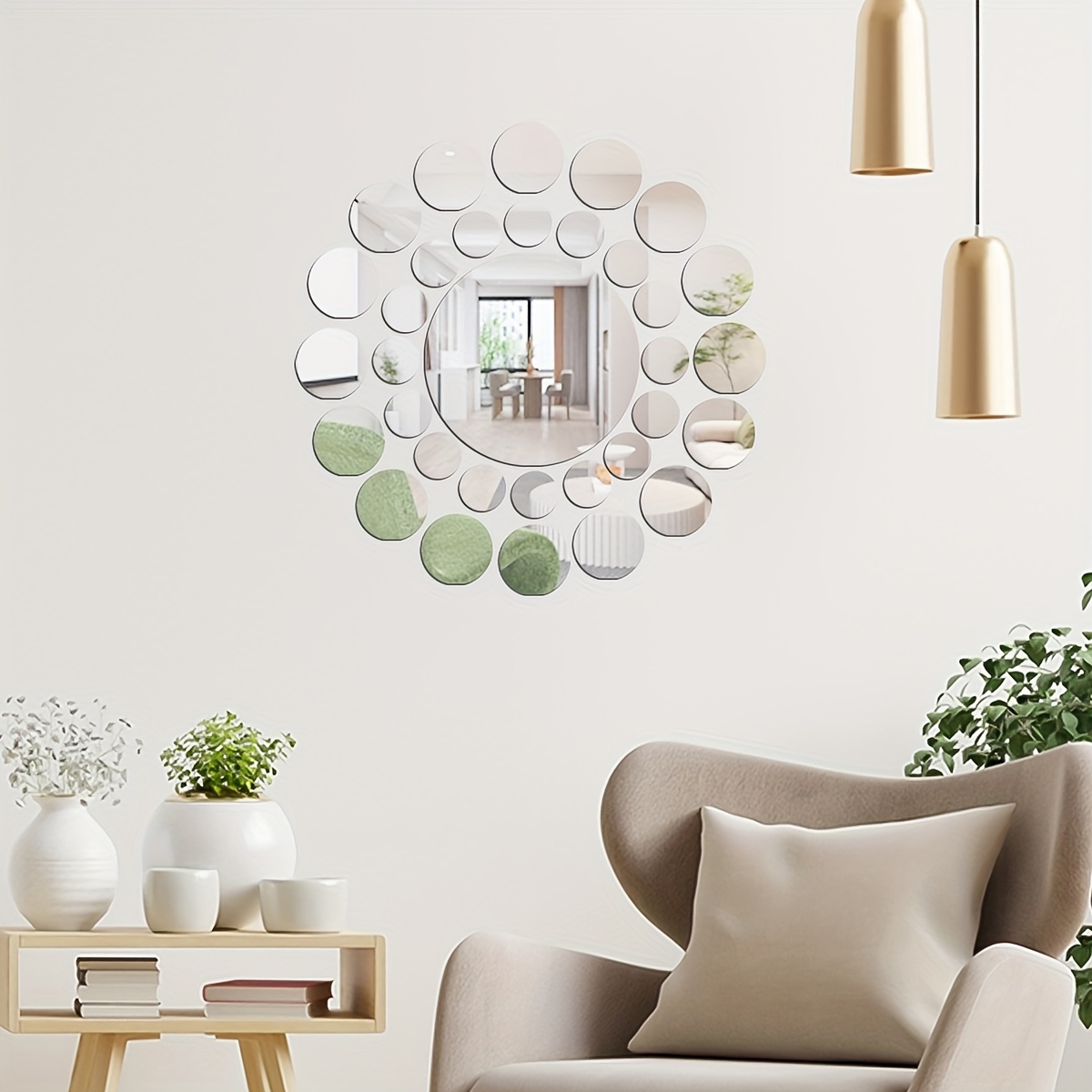 Modern Minimalist Strip Shaped Mirror Wall Sticker Plastic - Temu