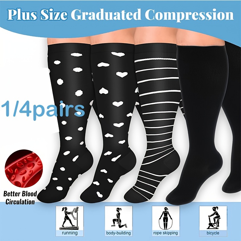 Plus Size Copper Sports Compression Socks For Women Pregnancy