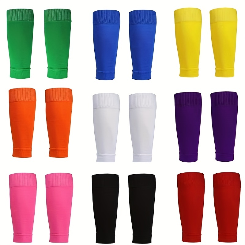 

1pair Football Leg Socks Cover: Boost Performance With Men's Compression Leg Pads & Sports Mid Calf Leg Socks