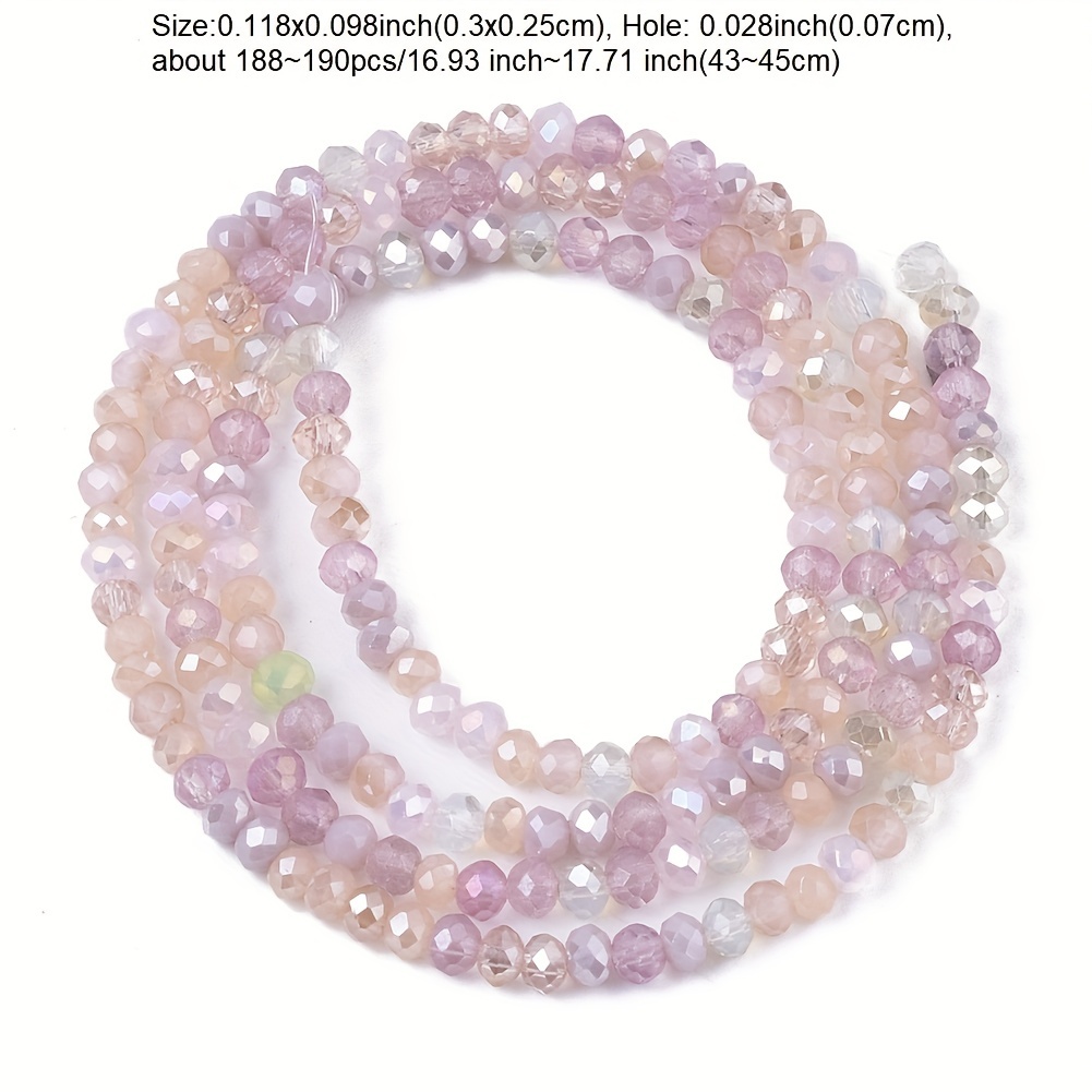 3/4/6/8mm Faceted Purple Plated Austria Crystal Glass Beads Loose Rondelle  Wheel Beads String For Bracelet Necklace DIY Jewelry Making Accessories
