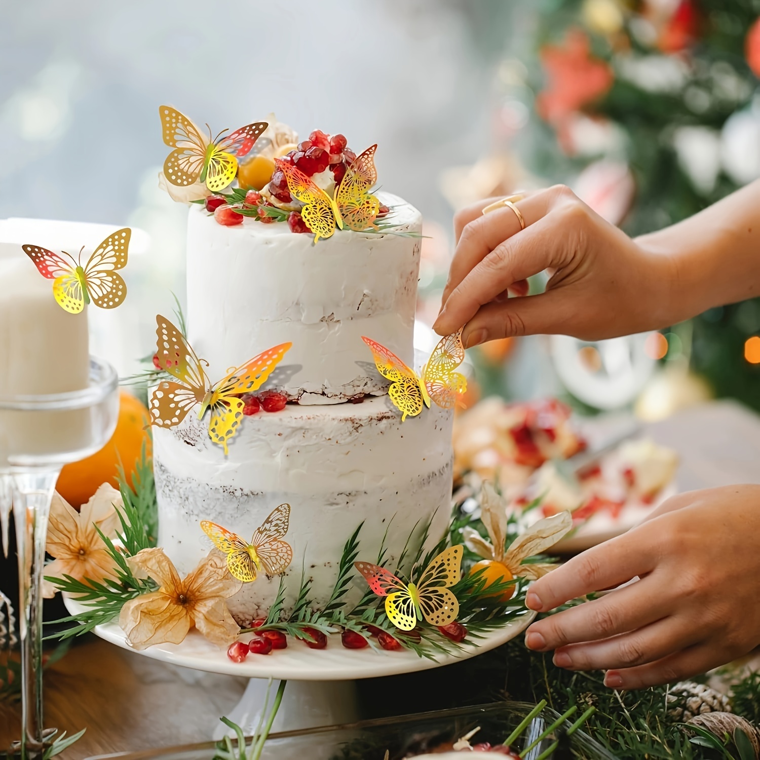 70 Pezzi Decorazioni Torte A Forma Farfalla E Fiori - Temu Italy