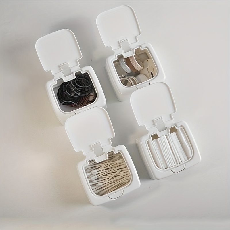 Mini Plastic Storage Box With Lid Dustproof Pop Up Stationery Object Storage
