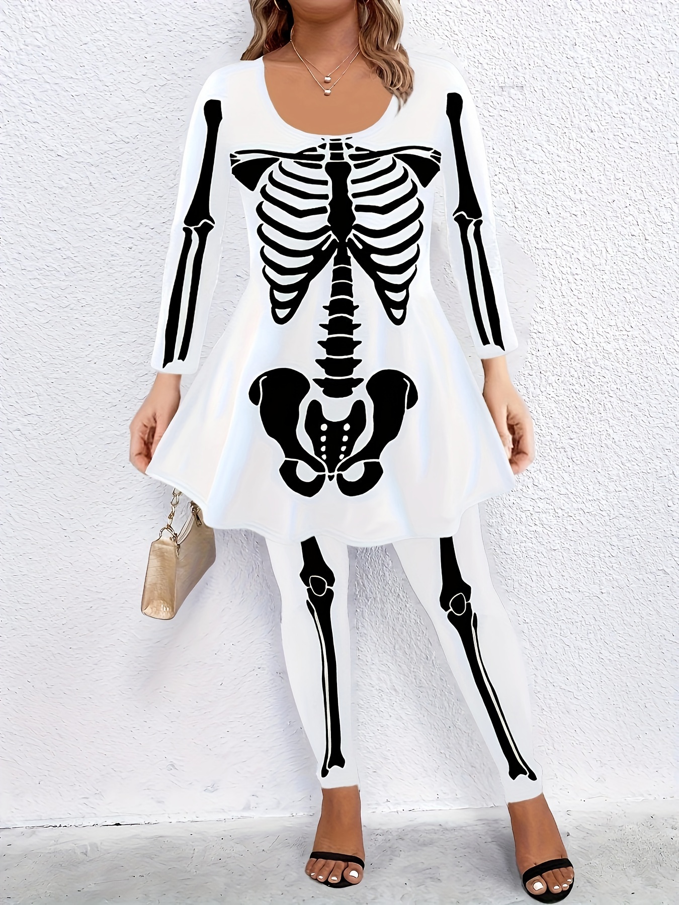 Disfraz de belleza esqueleto para mujer talla extra