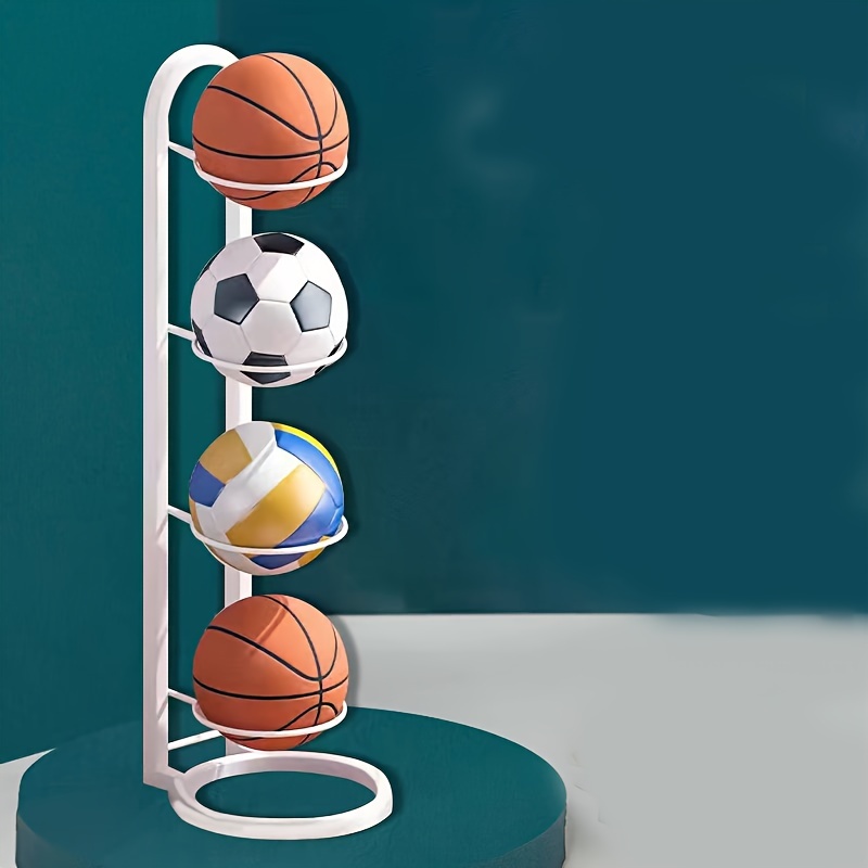 thumbnail interactive-video image 1 of Vertical Basketball Storage Rack - 3-Tier Ball Holder Organizer Black 1 of 13