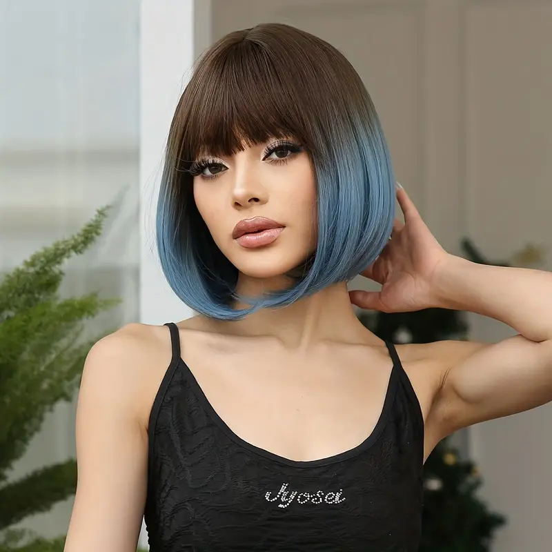 Festival Blue Elegance Wig Bob Style Festival Blue Elegance Wig Bob Style