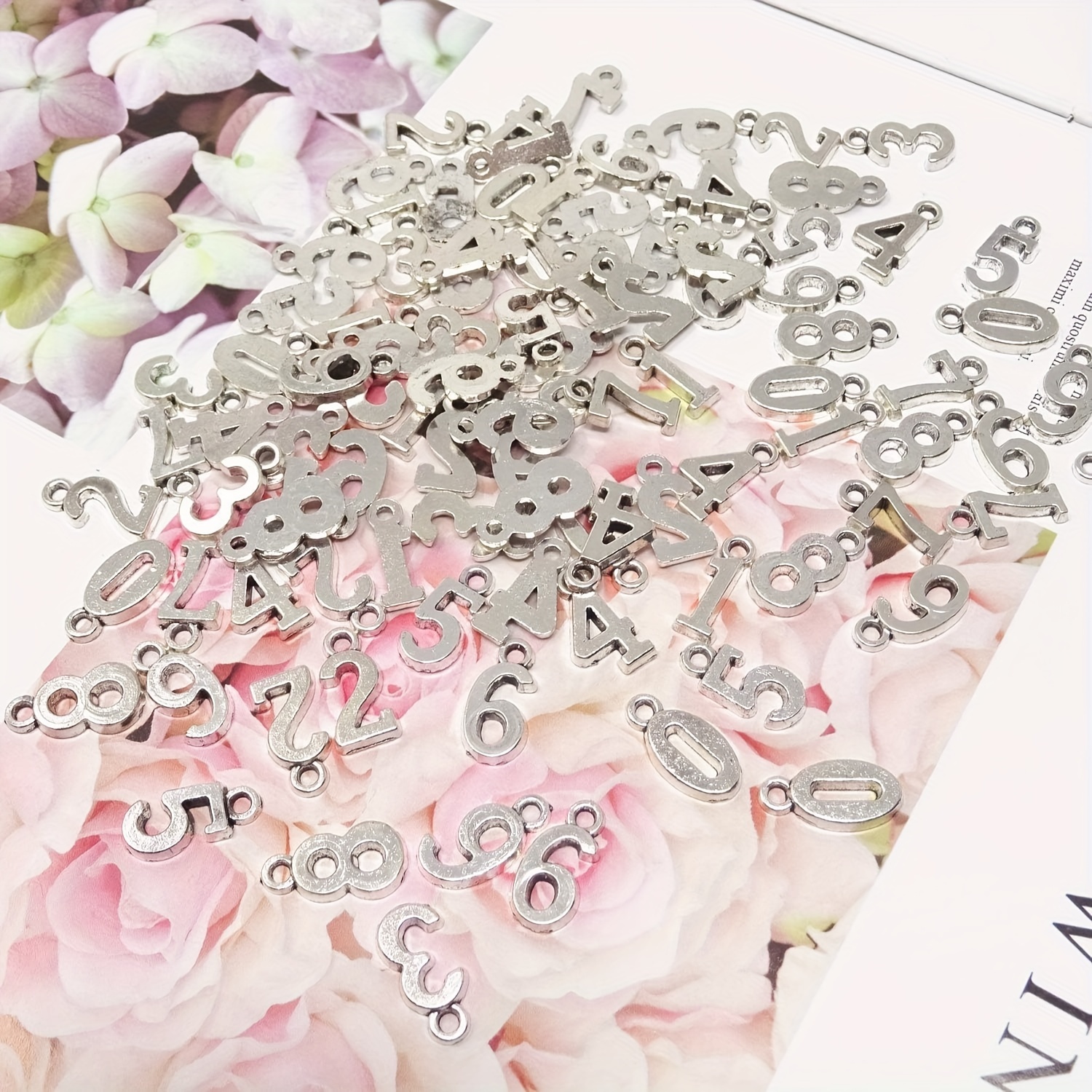 Roses Bracelet W Pink, Gray, White, Rhinestone Beads - Roses Jewelry Flowers 8