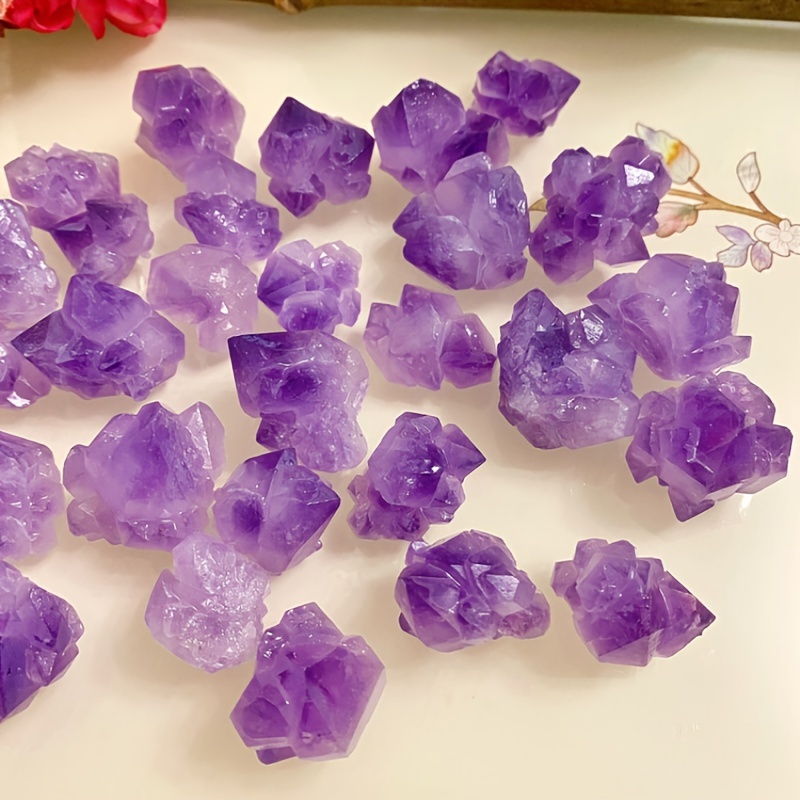 2pcs Natural Amethyst Flower Crystals for Aromatherapy