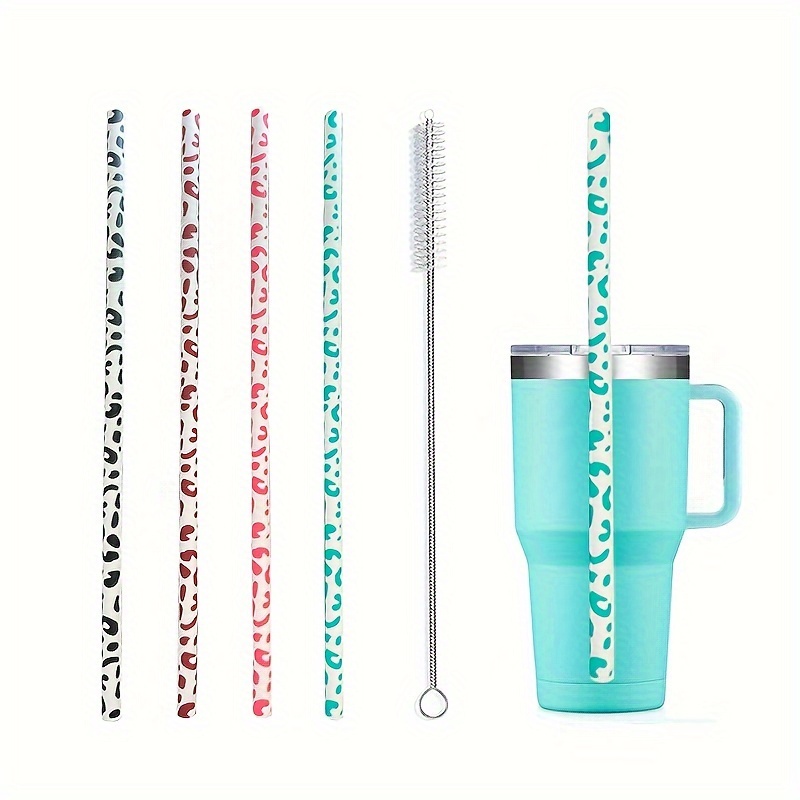 Straws Set, 4 Straws+1 Brush, Color Replacement Straws For Stanley Ice Flow Water  Bottle, Long Reusable Glitter Straws For Cup Accessories, Plus Cleaning  Brush, Thanksgiving Chrismas Party Supplies, Bottle Accessories, - Temu