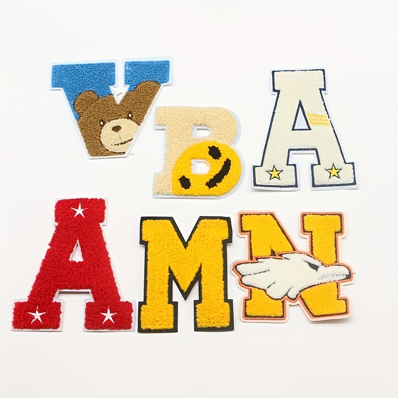 3D Red Letter Patch-Iron On Letter Alphabet Towel Embroided Clothing  Patches 1pc