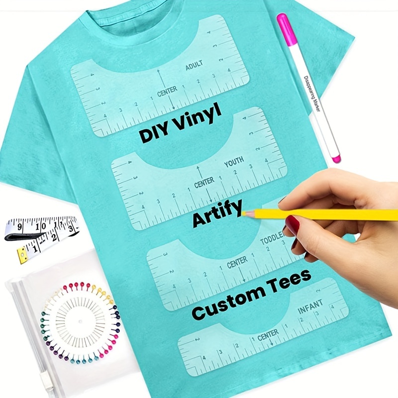 T shirt Ruler Guide To Center Vinyl Round Pvc Ruler For - Temu