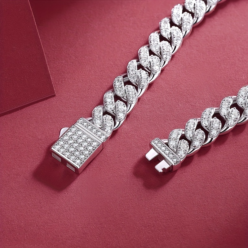 Moissanite cuban online link bracelet