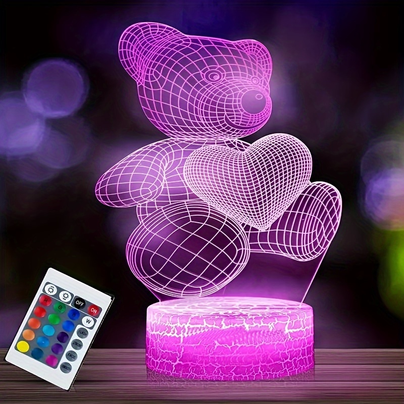 Tour Eiffel 3D Illusion LED Lampe de Table, 16 Couleurs, Cadeau