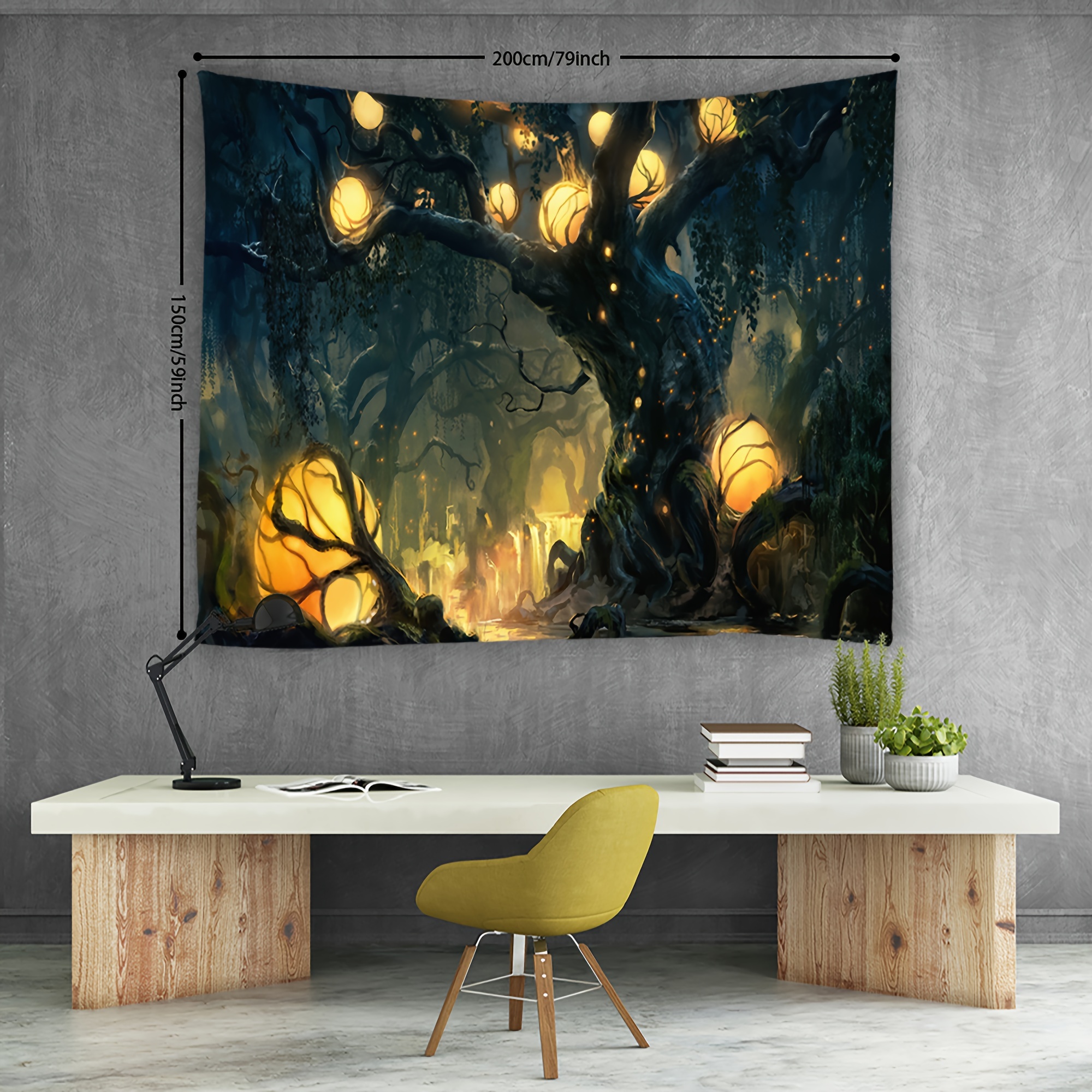 Comprar Tapiz decorativo de pared con árbol de la vida en el bosque,  paisajes para habitación, estética, decoración bohemia del hogar para  niños, escena colgante artística