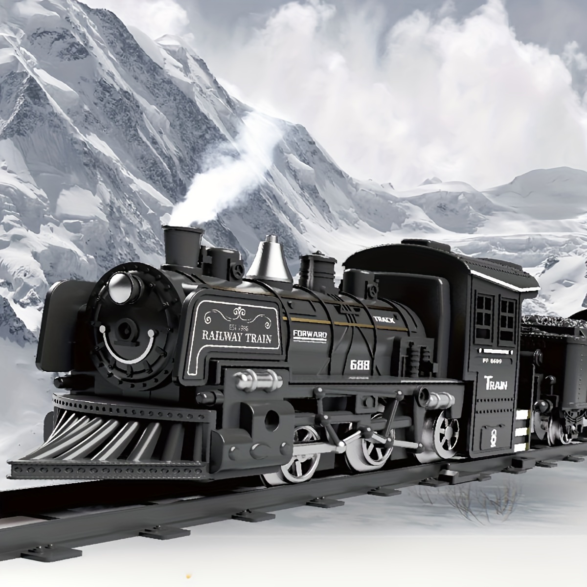 Jouet de piste de train classique de simulation petit train ensemble de  jouets de train à vapeur rétro