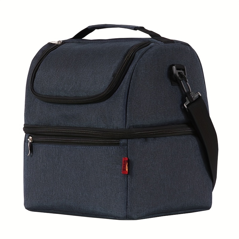 Double Layer Insulated Lunch Bag Ice Pack Leakproof Insulation Picnic Travel