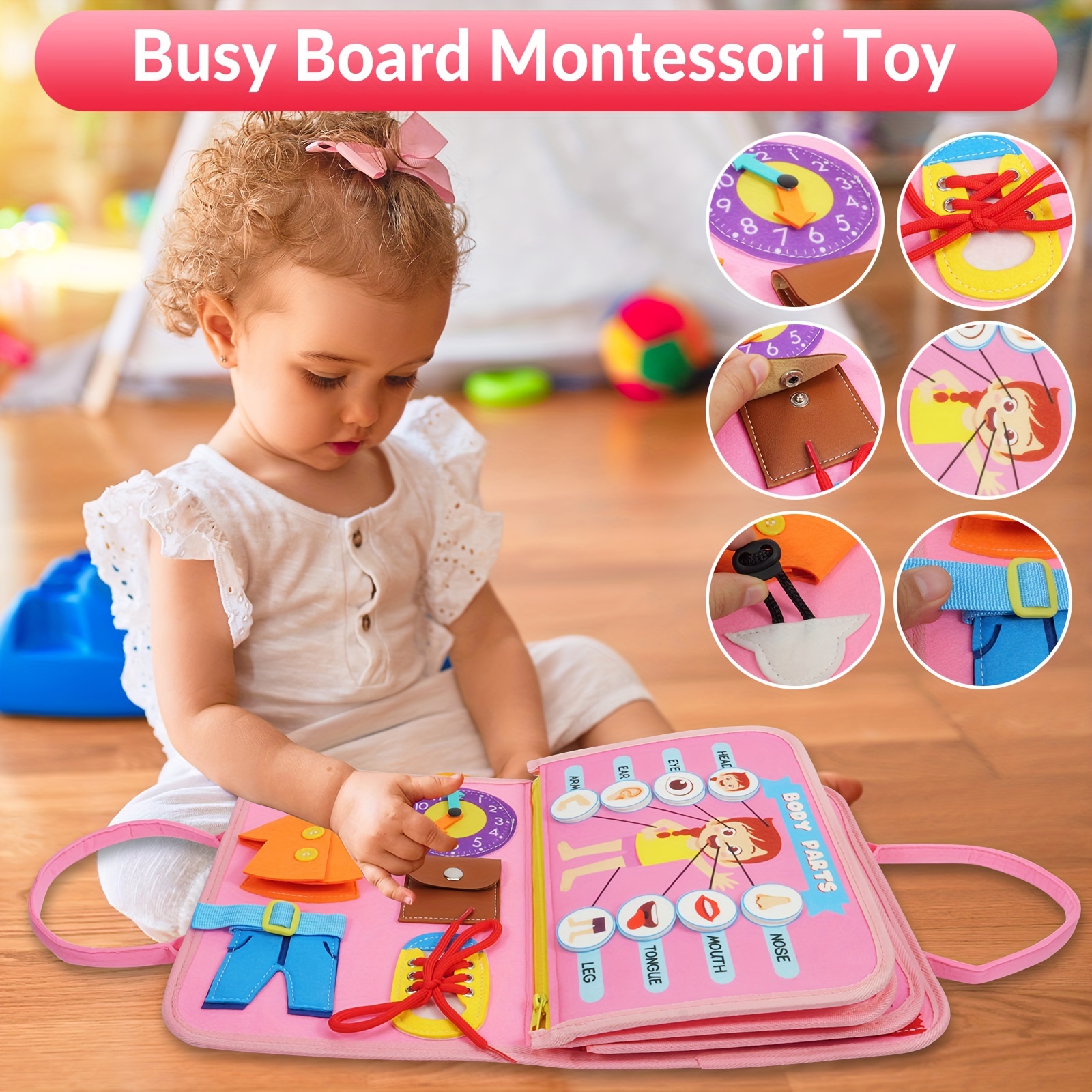 Busy Board Montessori Toys for Toddlers DIY Accessories Early Educational  Toy