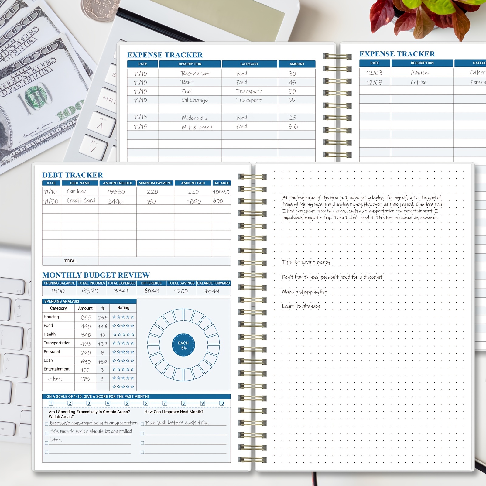 Budget Planner Monthly Bill Organizer Pvc Hardcover Budget - Temu