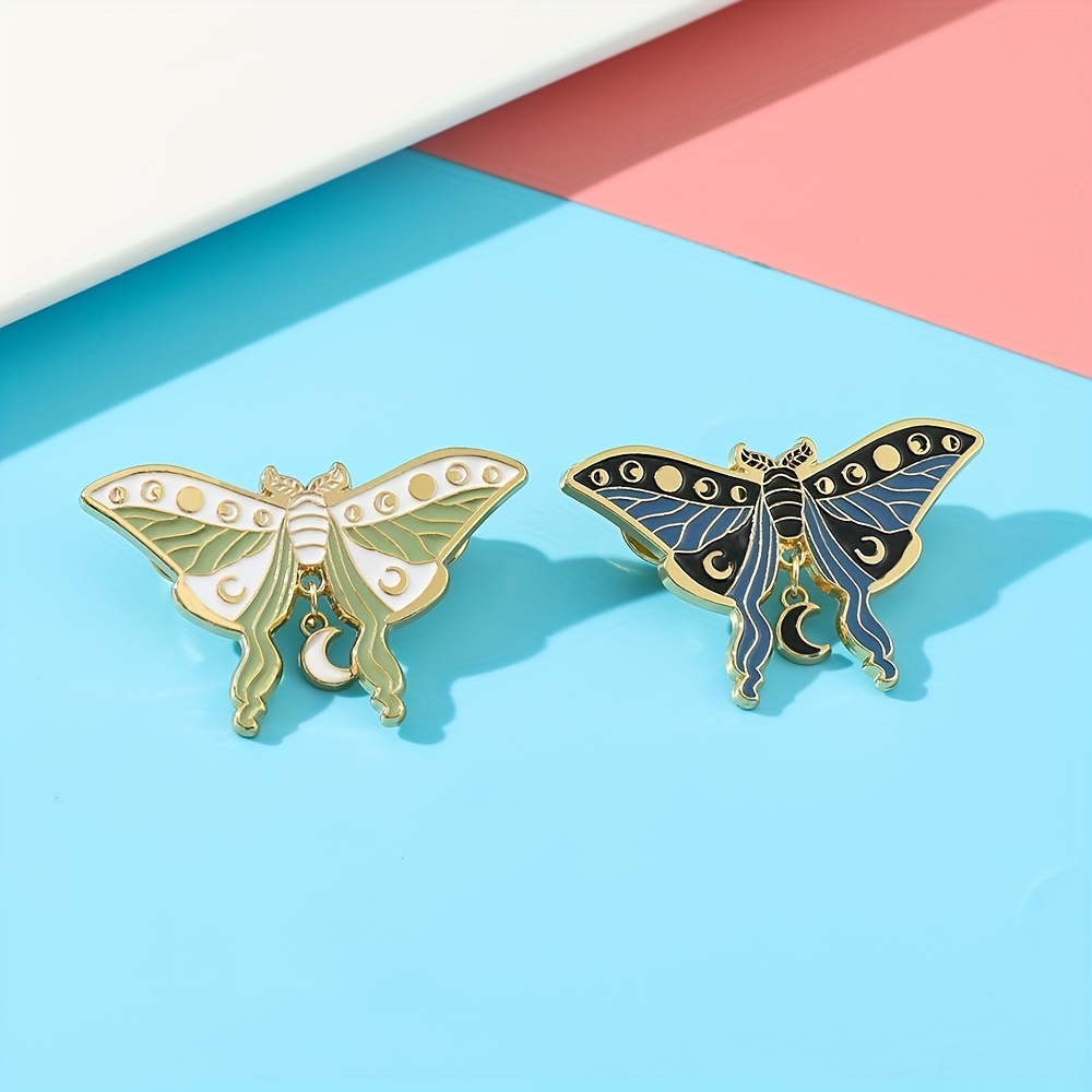 Custom Colorful Butterfly Wings Enamel Pins Vintage Insect Floral Brooches  Lapel Badges Sweet Animal Jewelry Gift For Kids Women