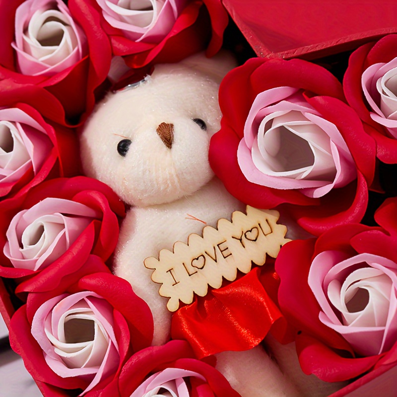 Caja Regalo Rosas Osos San Valentín Cumpleaños Aniversario - Temu Chile
