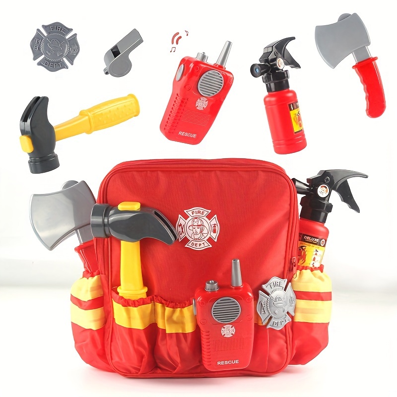  Conjunto de disfraz de bombero para niños, 17 piezas, disfraz  de jefe de bombero, cosplay para niños, bombero, juego de simulación,  Halloween : Juguetes y Juegos