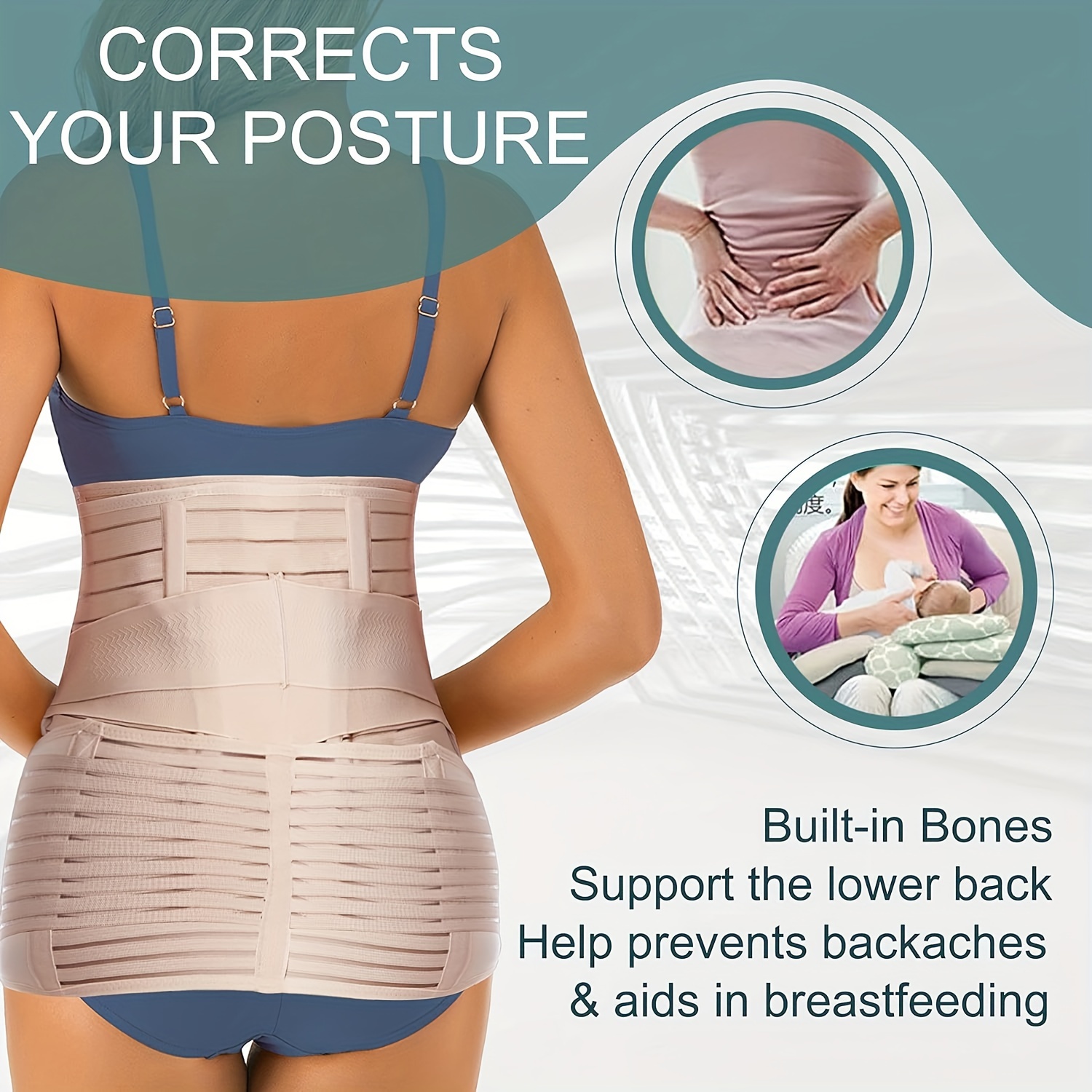 Postpartum Belly Band 3 in 1 Post Pregnancy Support Recovery Waist Belly  Pelvis Belt Post Csection Post Partum Shapewear Helps Your Whole Body Back  to