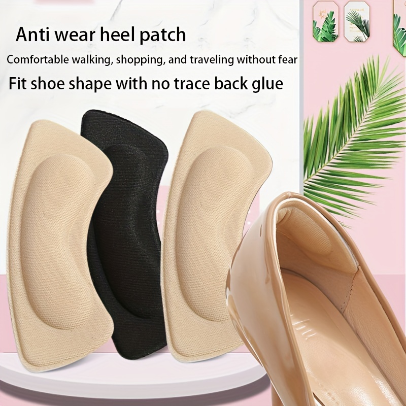 

2pcs Thickened Anti-wear Heel Stickers, Anti-falling And Non-slip Shoe Back Stickers, Sponge Shoe Stickers, Women's Anti-falling Shoes, Half Size Pad Foam