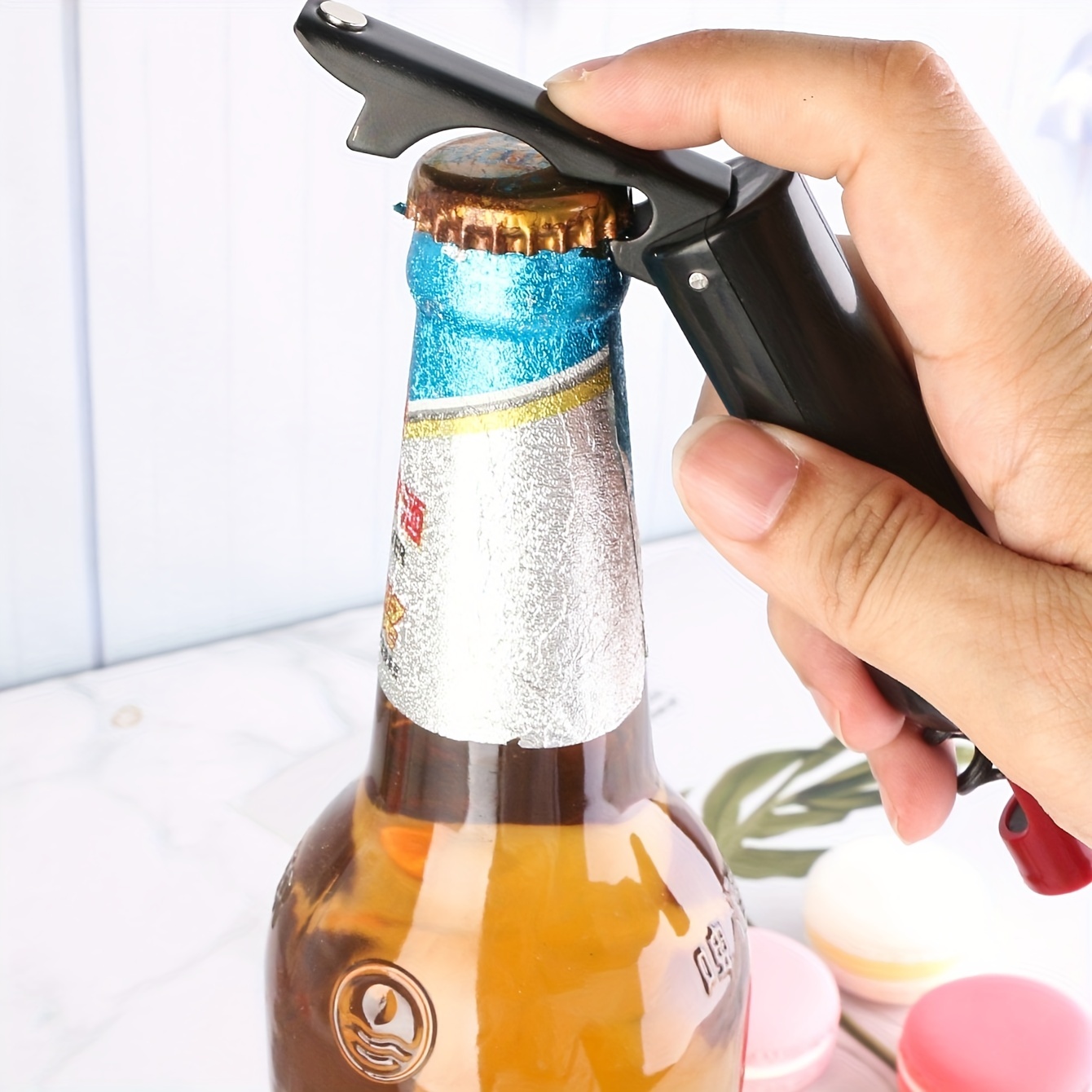 1pc Multifunctional Four-in-one Easy-to-use Pink Bottle Opener For Multiple  Purposes, Suitable For Various Beer Bottle Caps On The Market