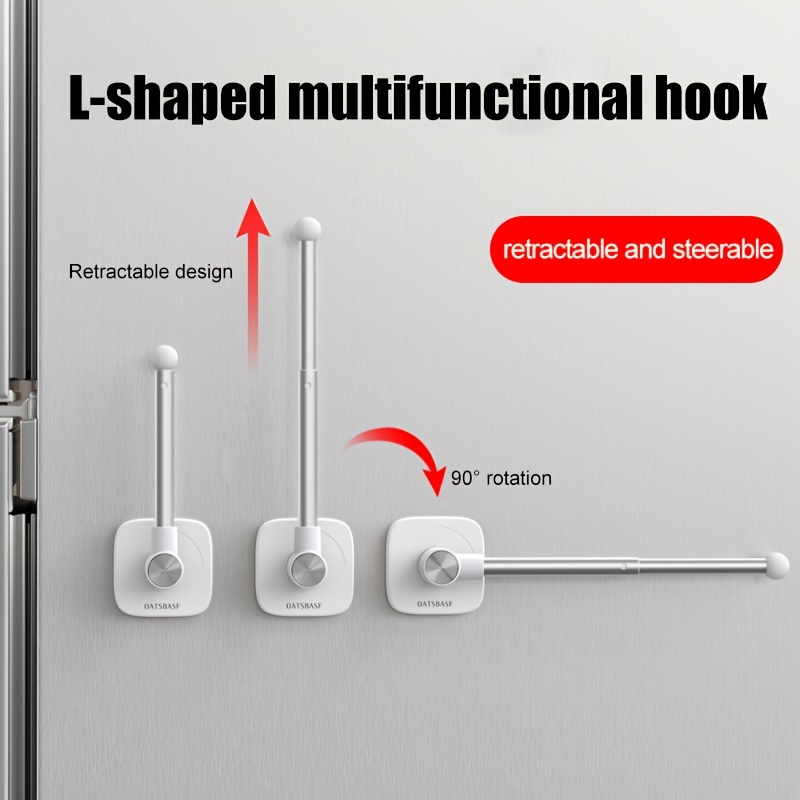 1pc Rack With 3 Adhesive Hooks, Multifunctional Acrylic Wall