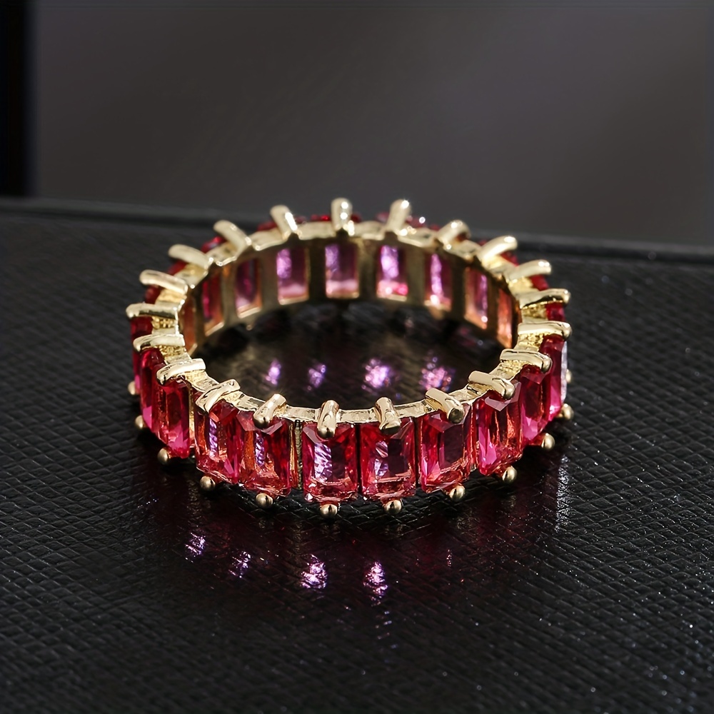 Men's Classic Red Zircon Ring