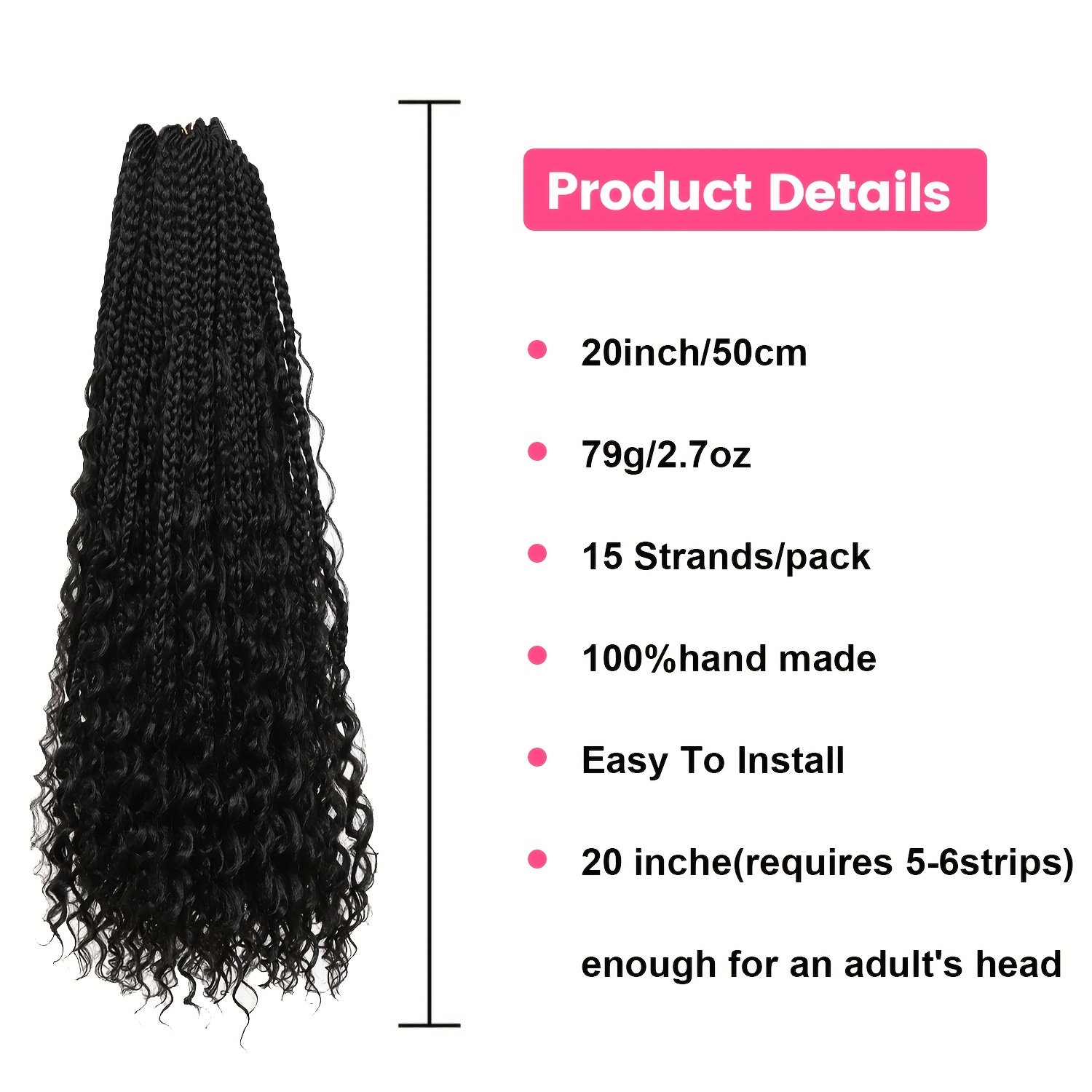 Ombre Box Braid Extensions Curly Ends Women's Hair Wigs - Temu