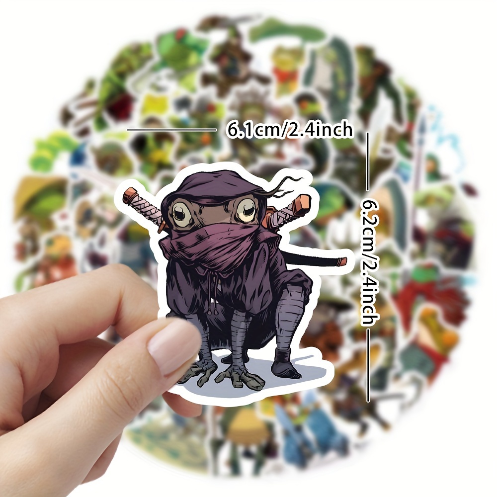 Frog Stickers| 50 Pcs | Vinyl Waterproof Stickers for Laptop,Skateboard,Water Bottles,Computer,Phone,Guitar, Frogs, Size: 2.5